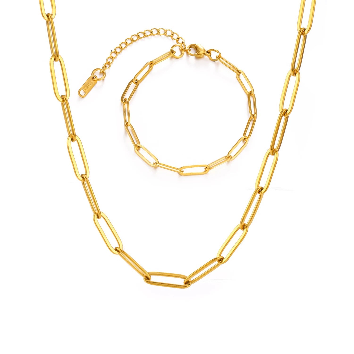Colar Banhado Em Ouro 18k Corrente Clipe De Papel