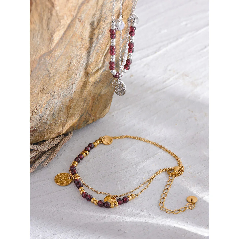 Pulseira Pedra Natural Vermelha