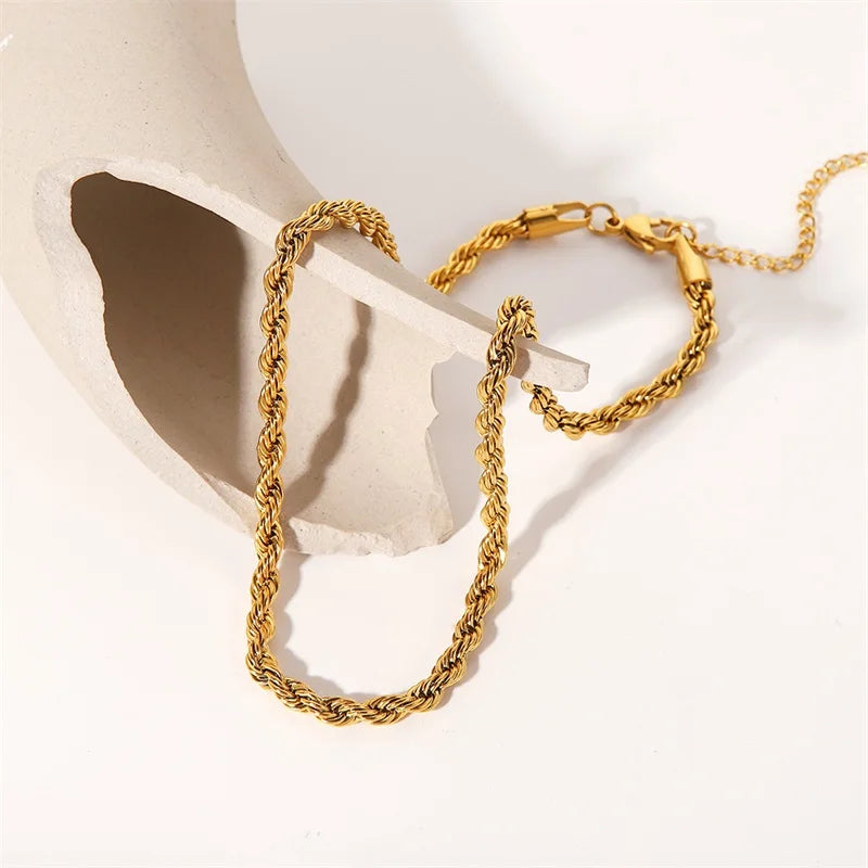 Colar Chunky Torcido 5mm Ouro 18k
