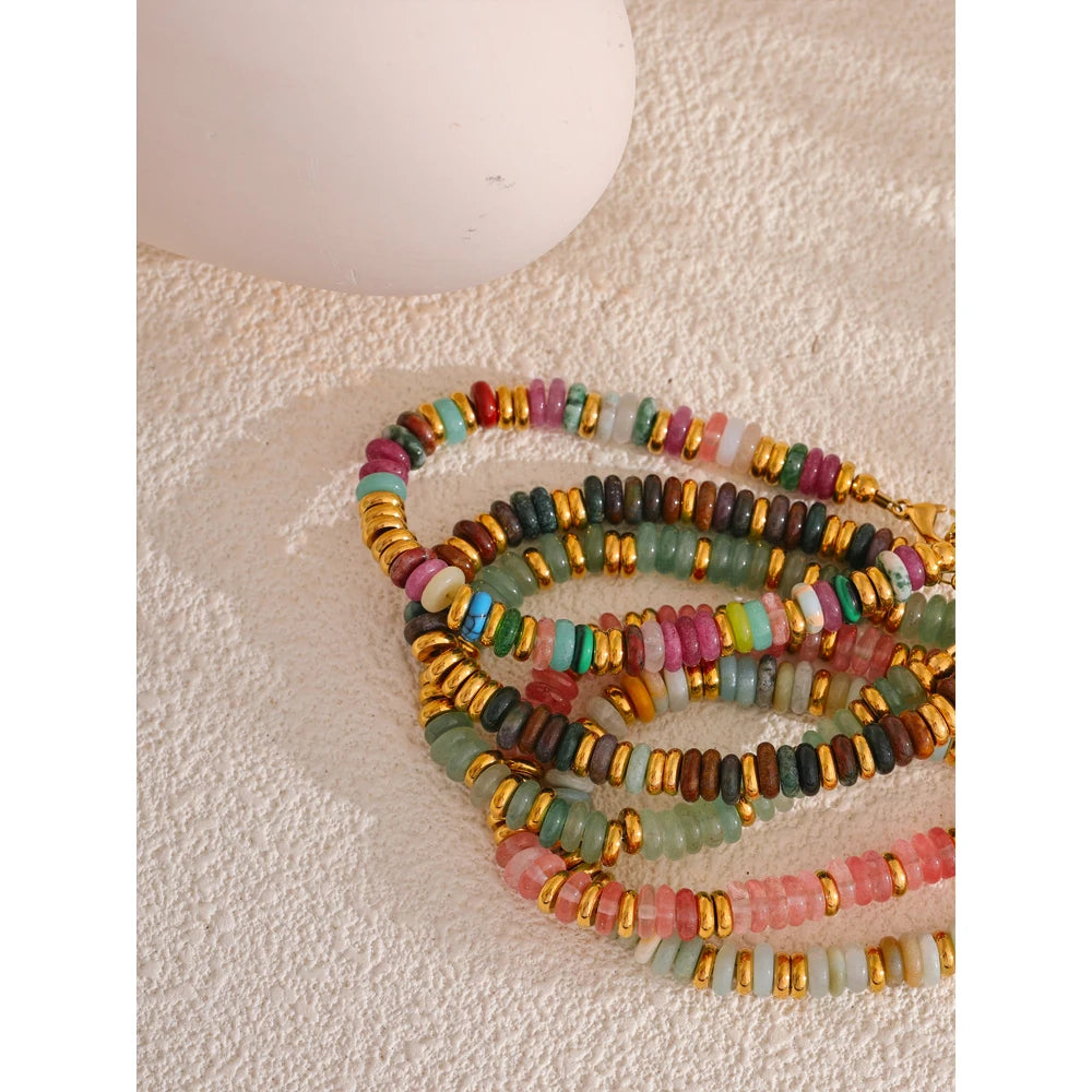 Pulseira Pedras Naturais Intercaladas
