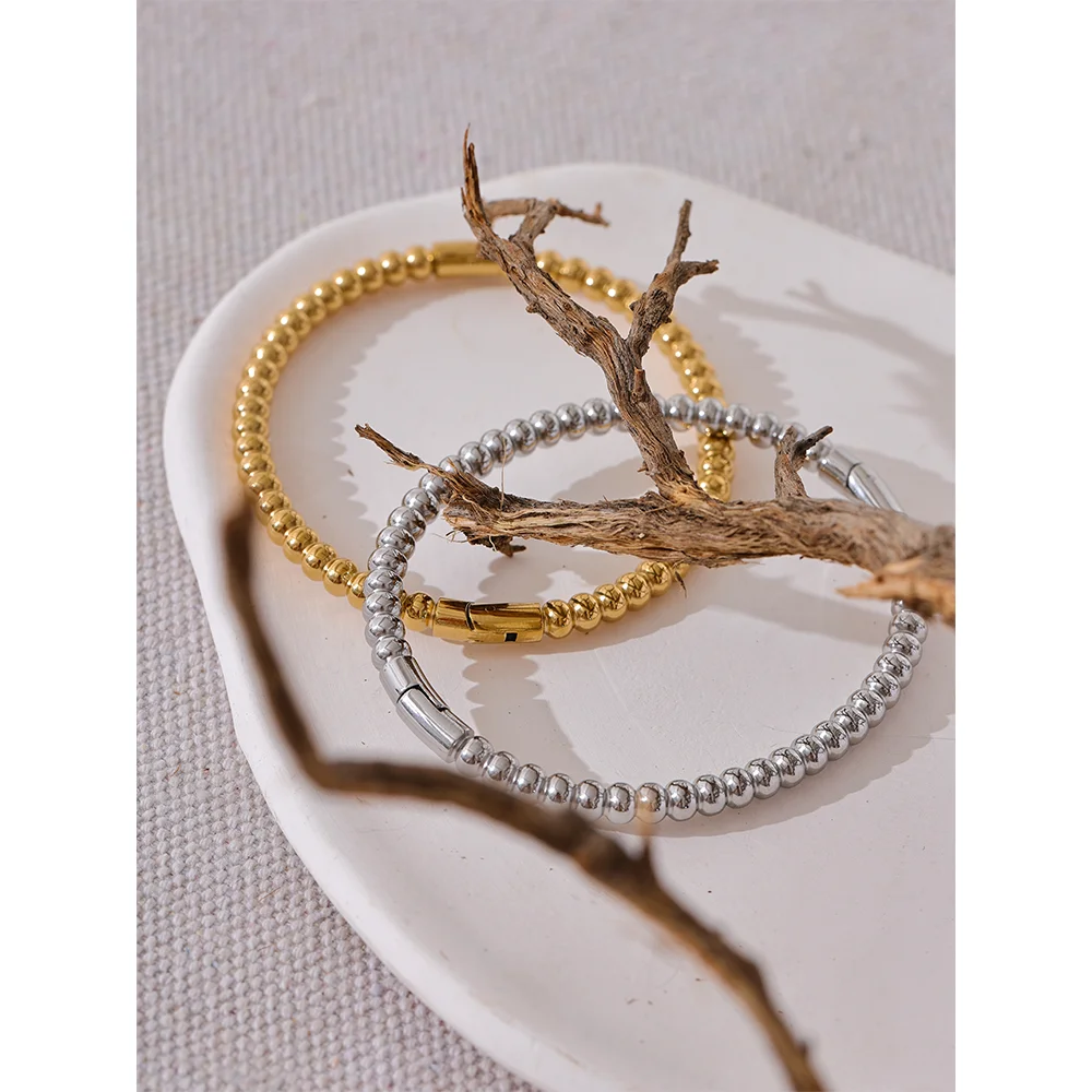 Pulseira Bracelete Esferas Polidas