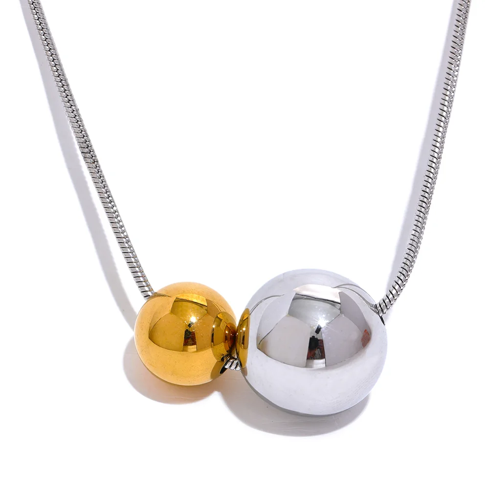 Colar Minimalista Esfera Dupla