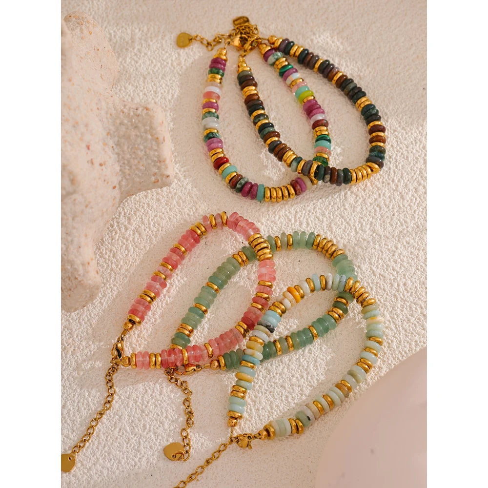 Pulseira Pedras Naturais Intercaladas