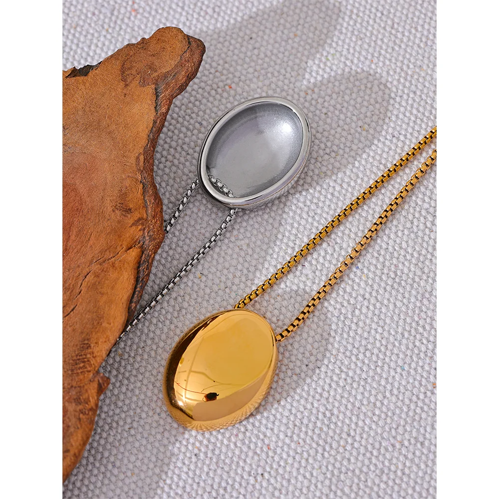 Colar Longo Minimalista Oval