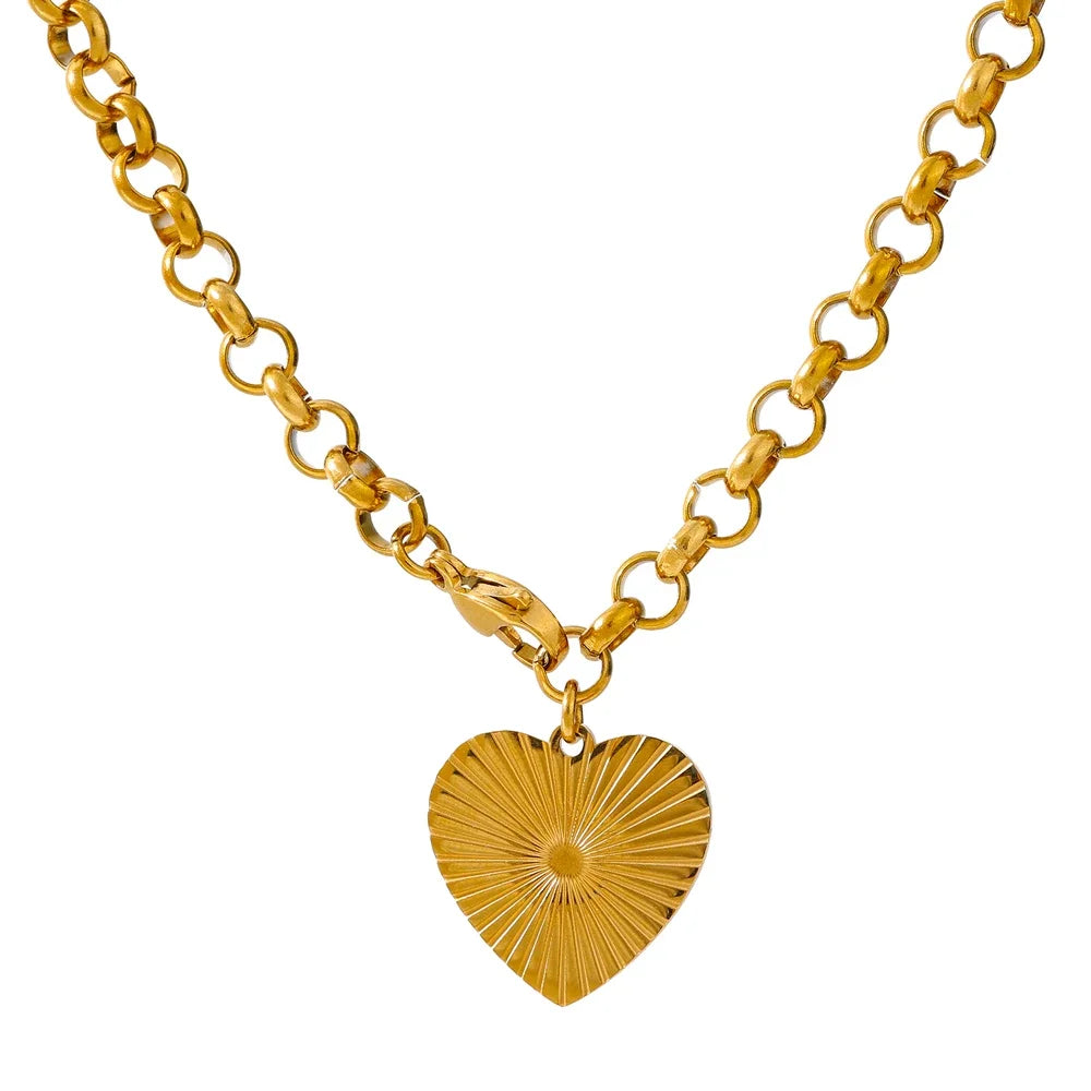 Colar Coração Brilhante em Ouro 18k