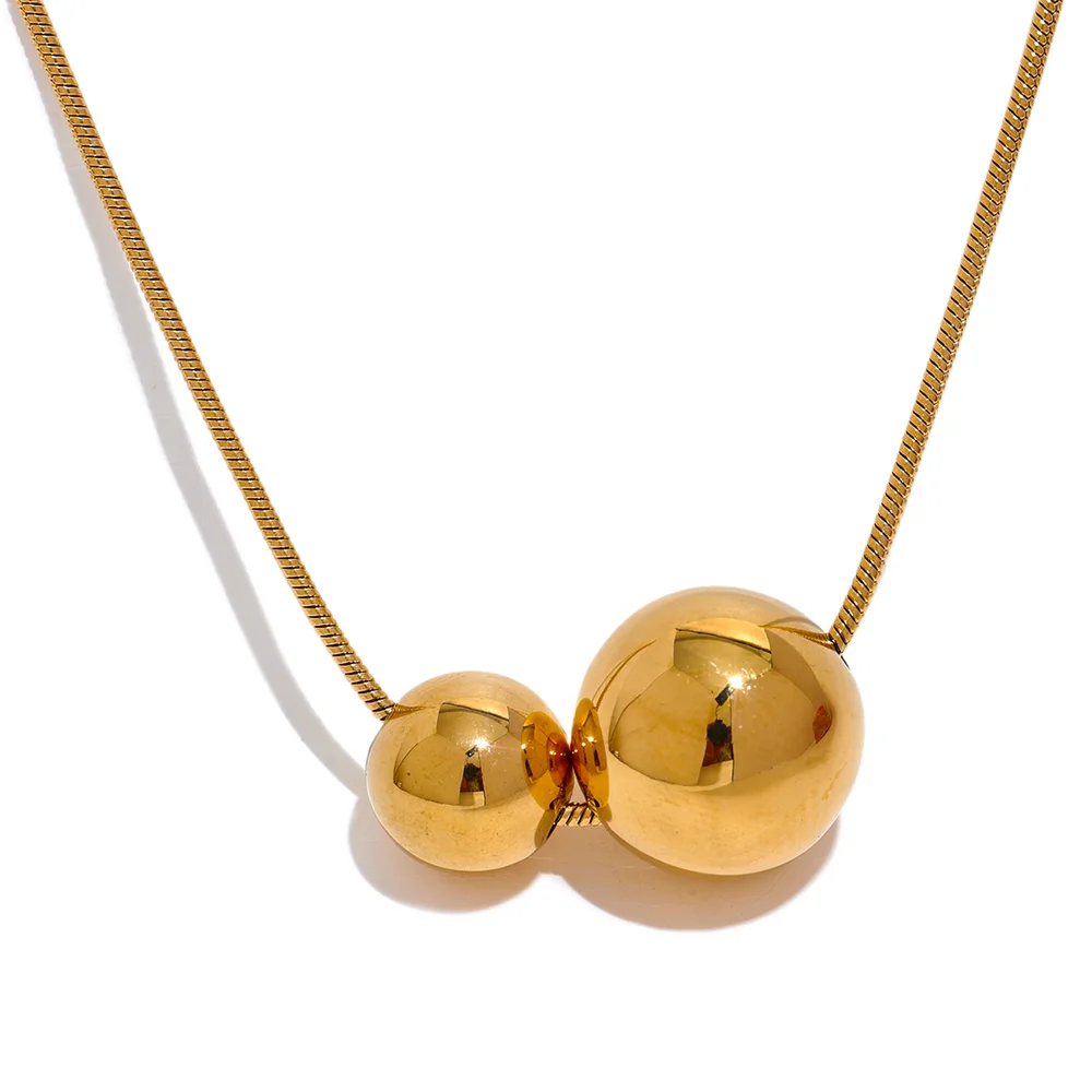 Colar Minimalista Esfera Dupla
