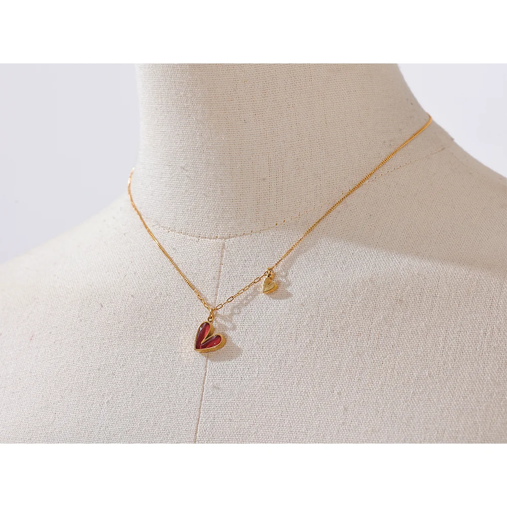 Colar Coração Duplo Ouro 18k