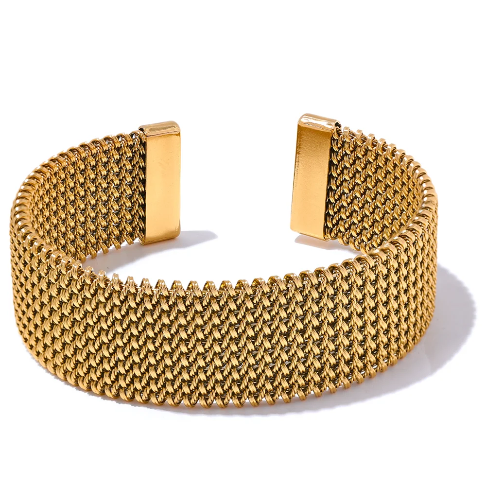 Pulseira Larga Textura Elegante