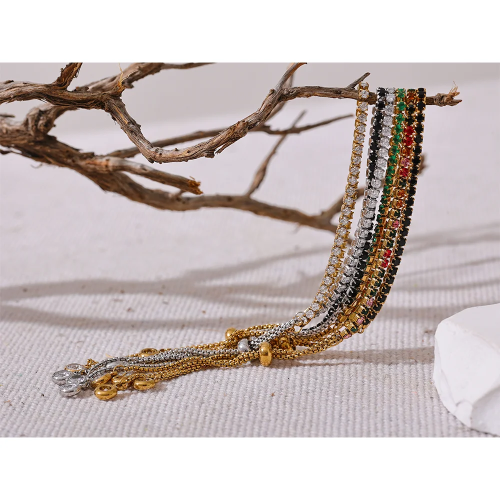 Pulseira Cúbica Cravejada Zircônia