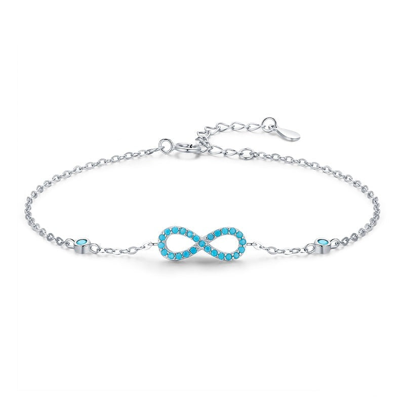 Pulseira Infinito Turquesa em Prata 925