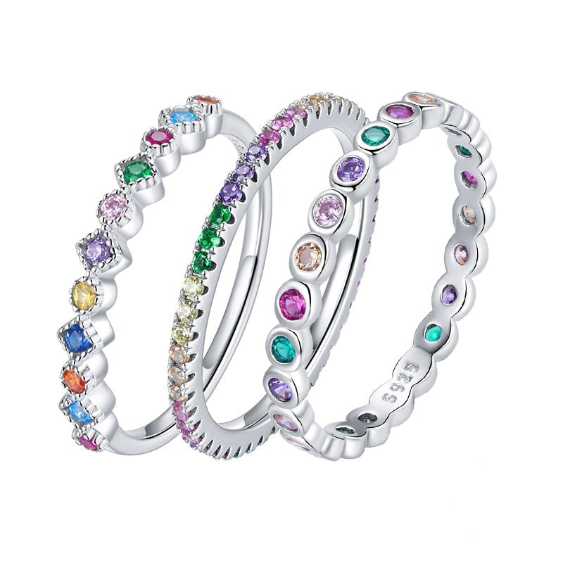 Anel Aparador Multicolor em Prata 925