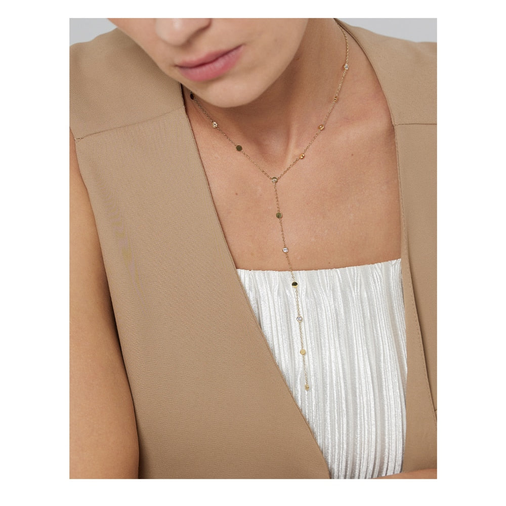 Colar Pendente Longo Minimalista