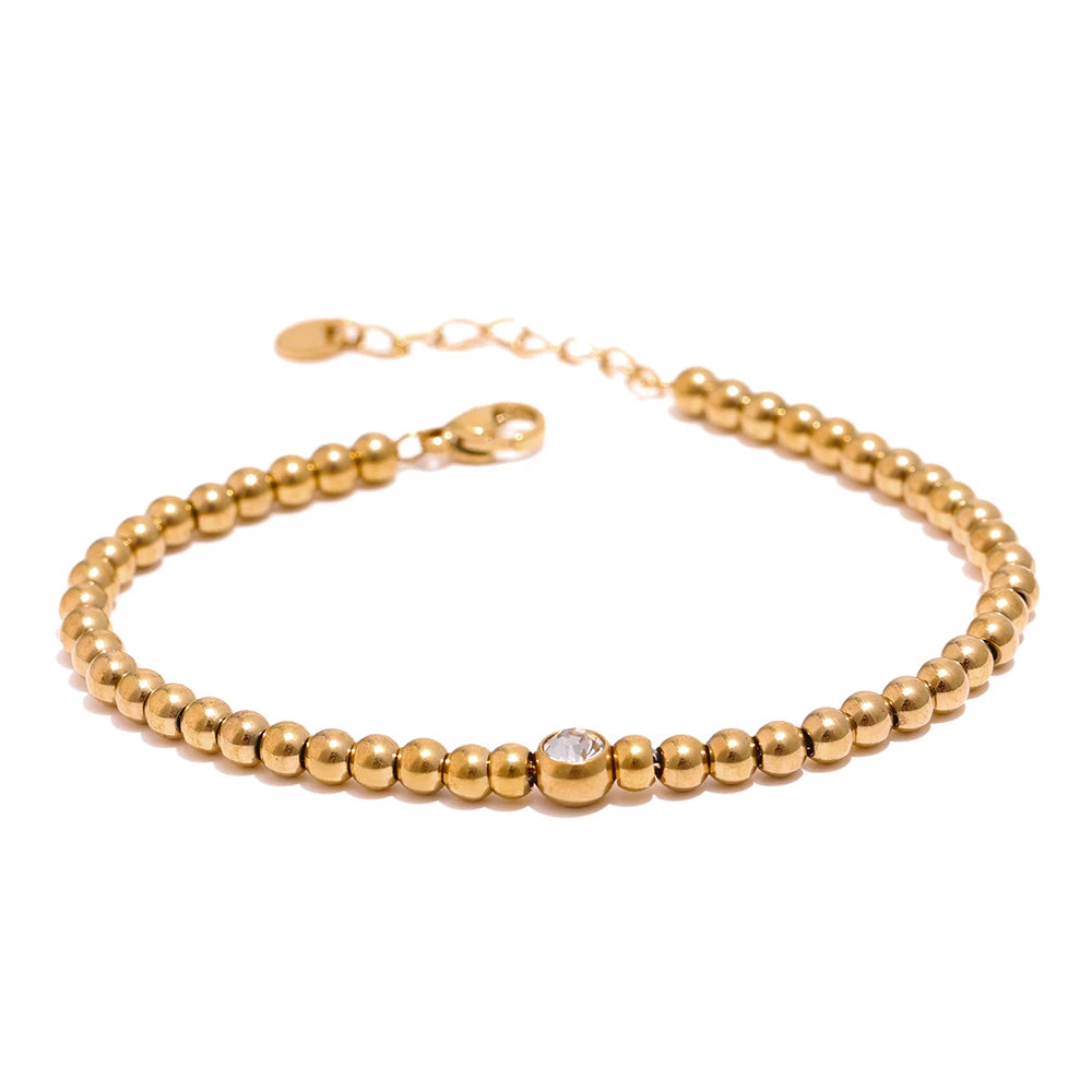 Pulseiras Esferas e Detalhe Zircônia