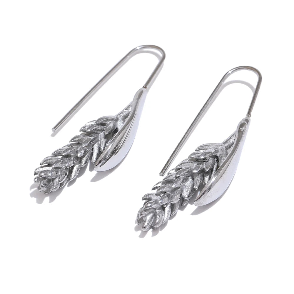 Brinco em Ouro 18k Trigo Pendente