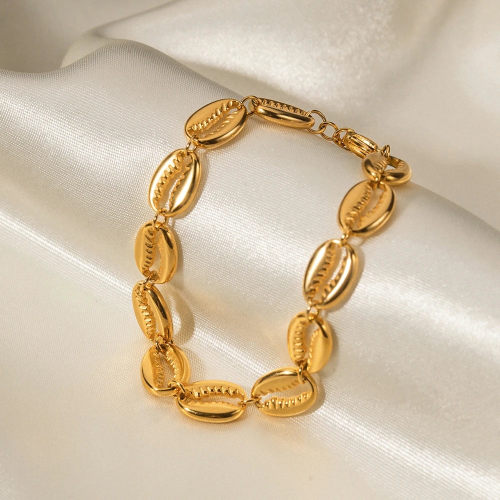 Pulseira Búzios Em Ouro 18k