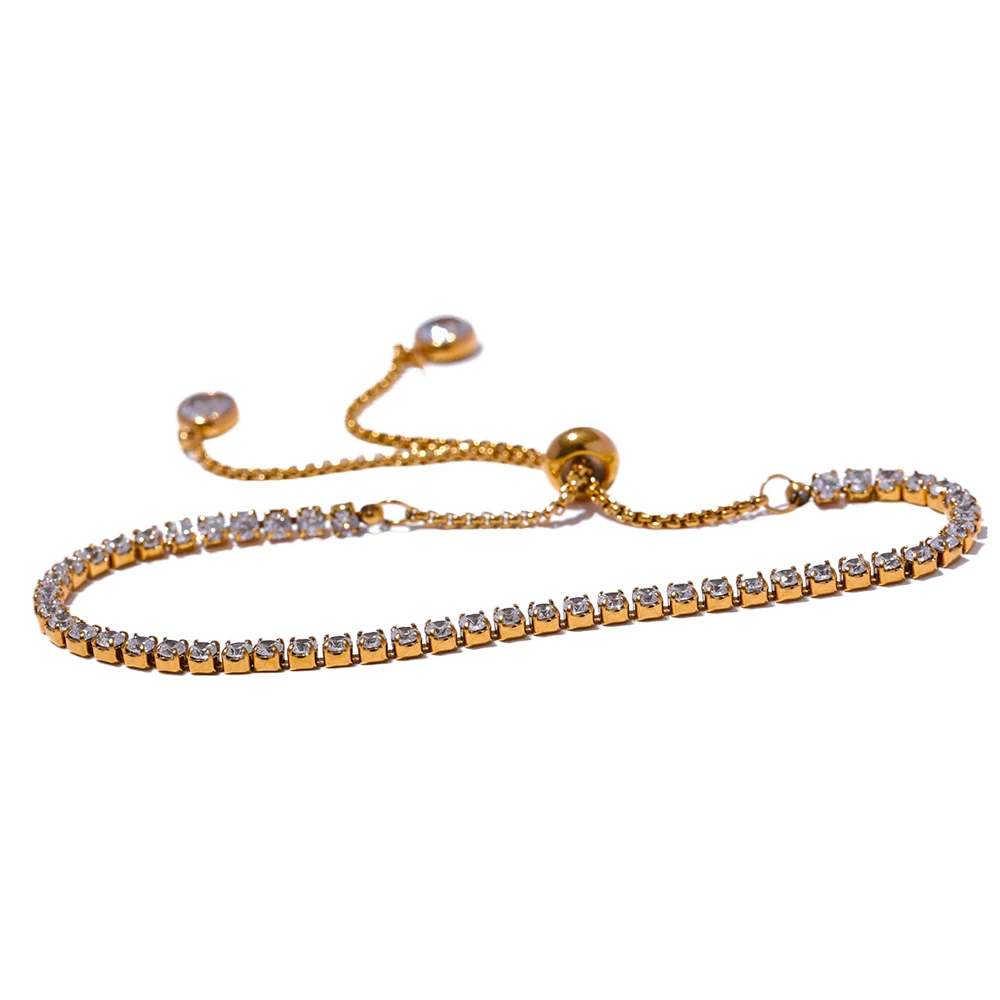 Pulseira Cúbica Cravejada Zircônia
