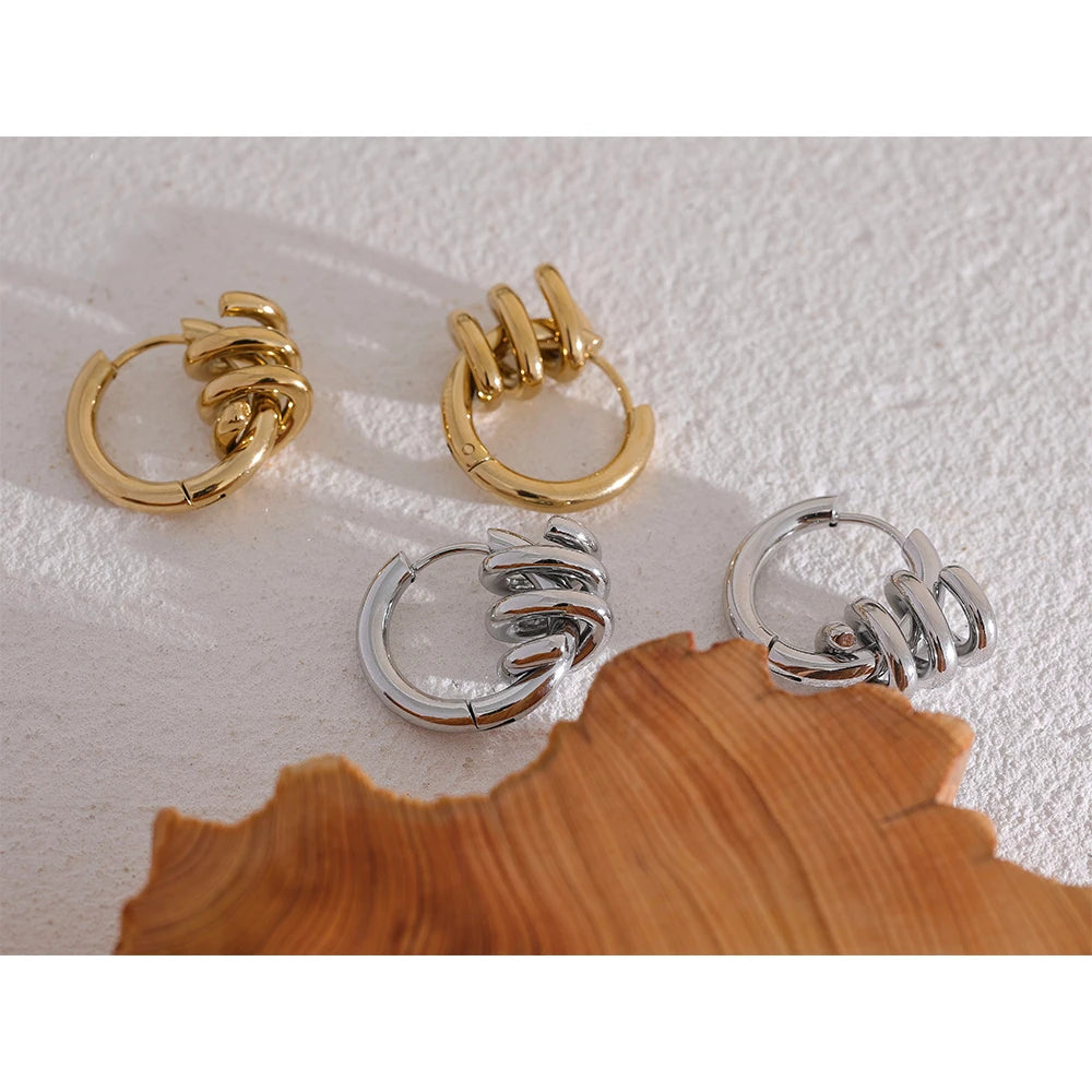 Brinco em Ouro 18k Argola Mola Espiral