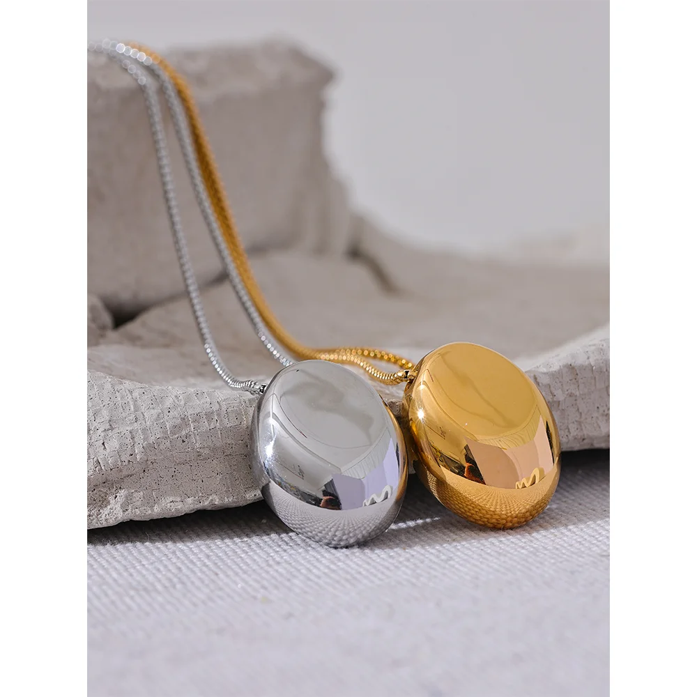 Colar Longo Minimalista Oval