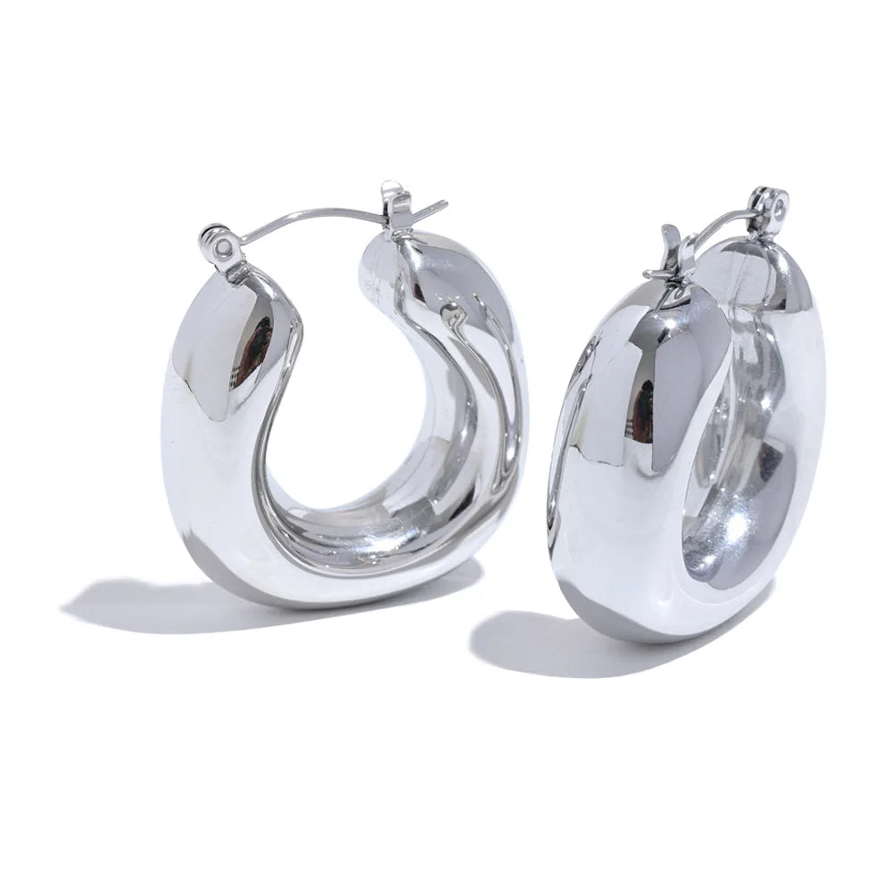 Brinco em Ouro 18k Argola Espessa Minimalista