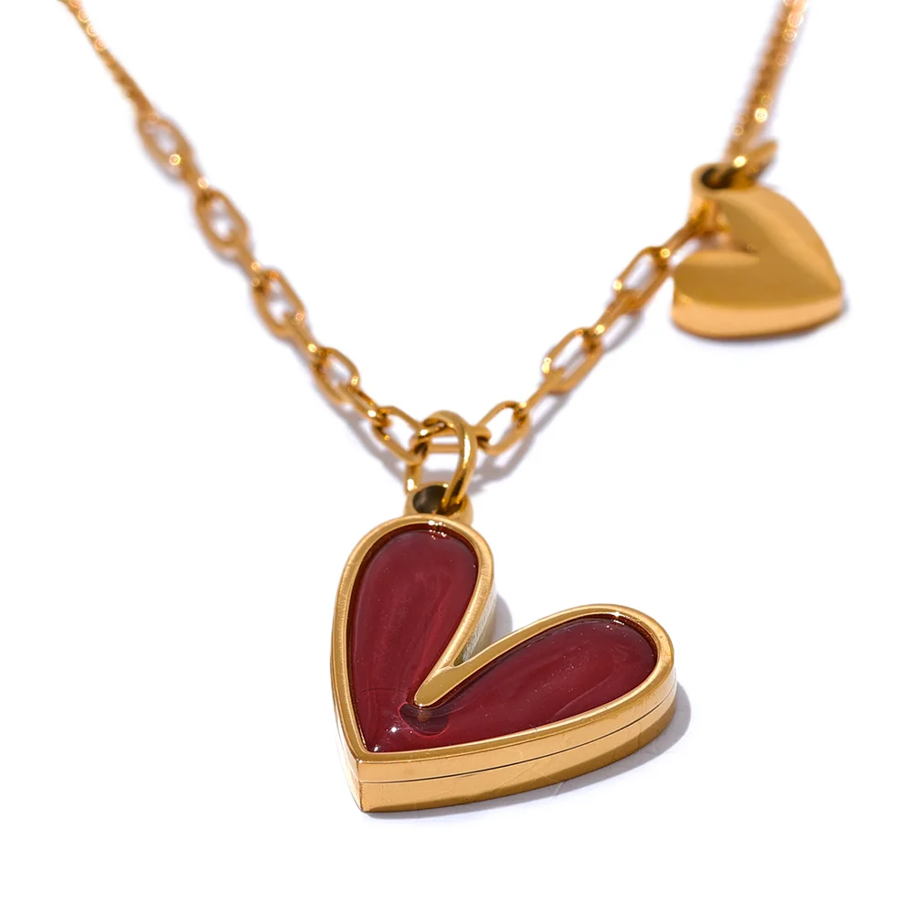 Colar Coração Duplo Ouro 18k