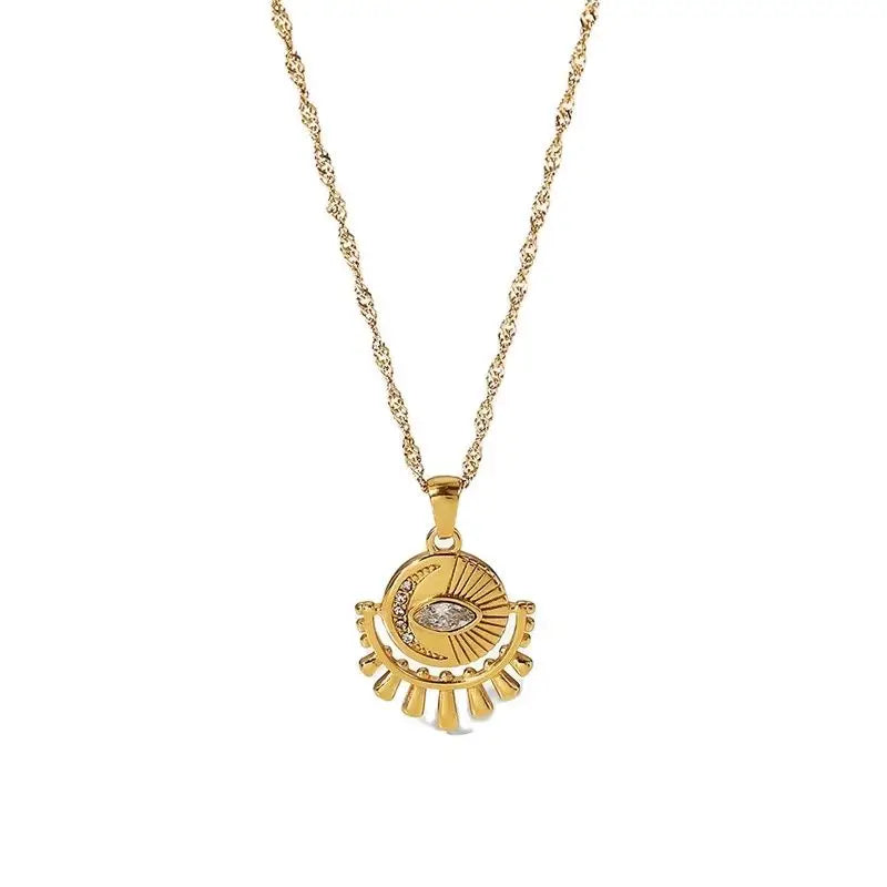 Colar Pendente Olho Grego Ouro 18k