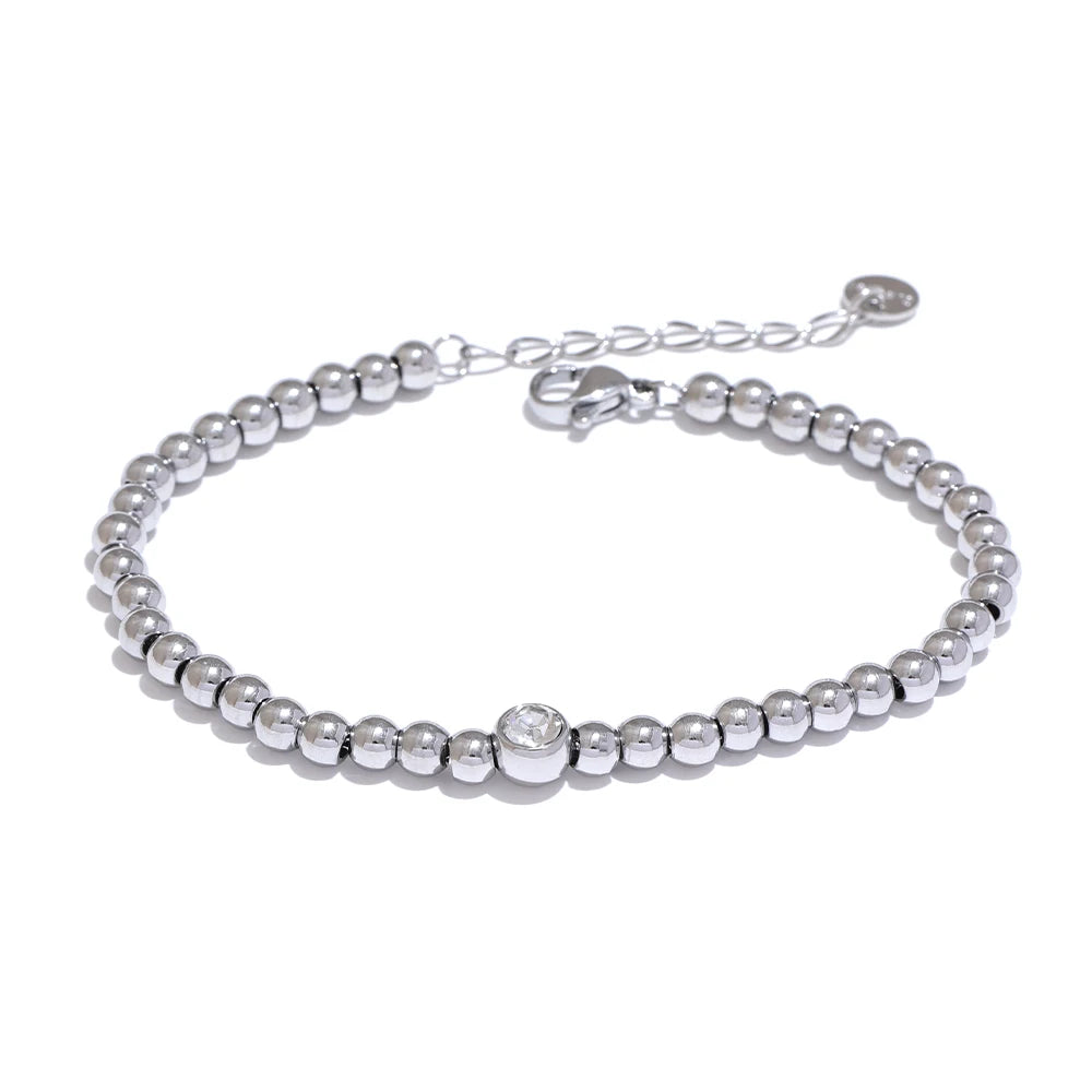 Pulseiras Esferas e Detalhe Zircônia
