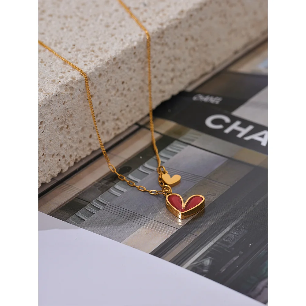 Colar Coração Duplo Ouro 18k