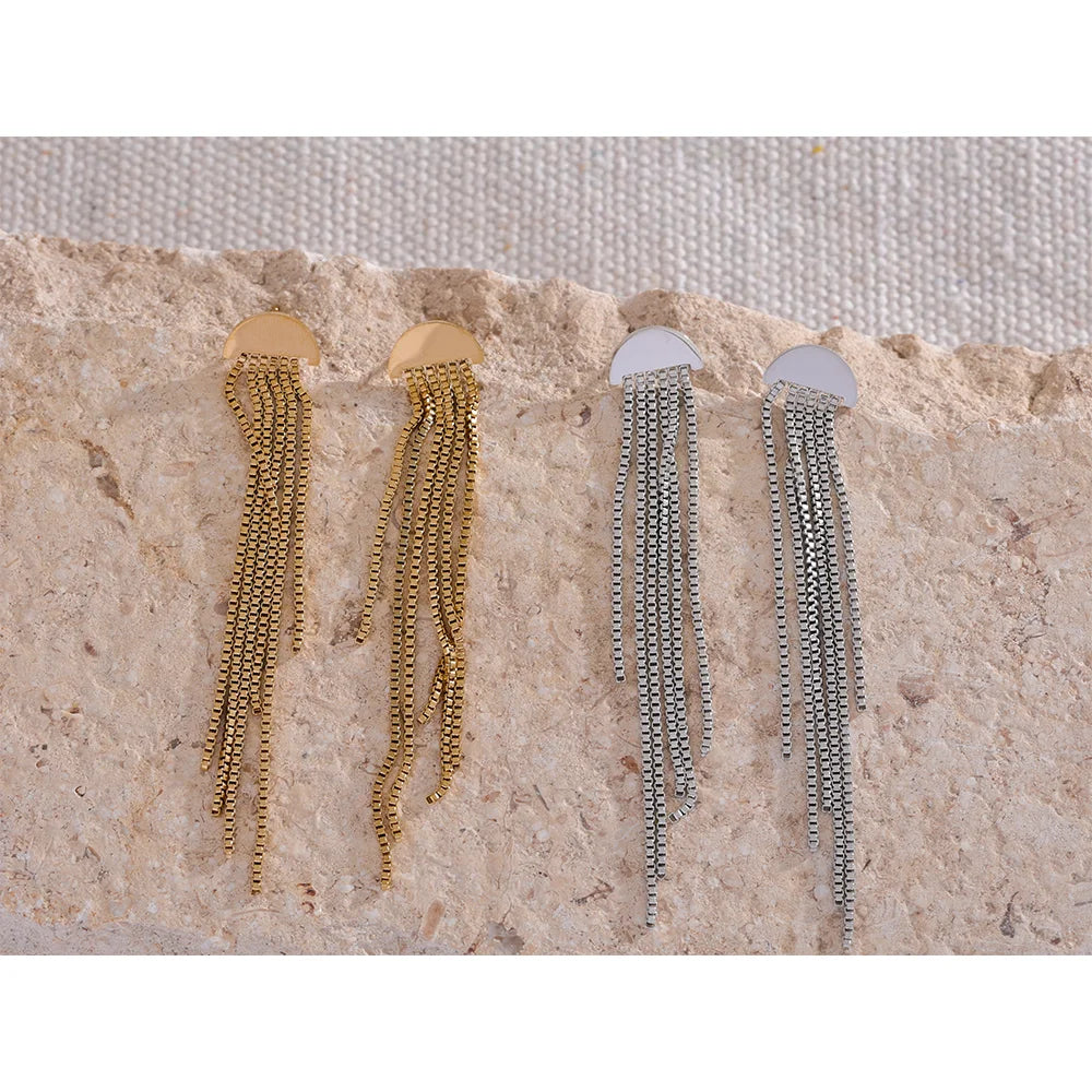 Brinco em Ouro 18k Pendente Corrente Longo
