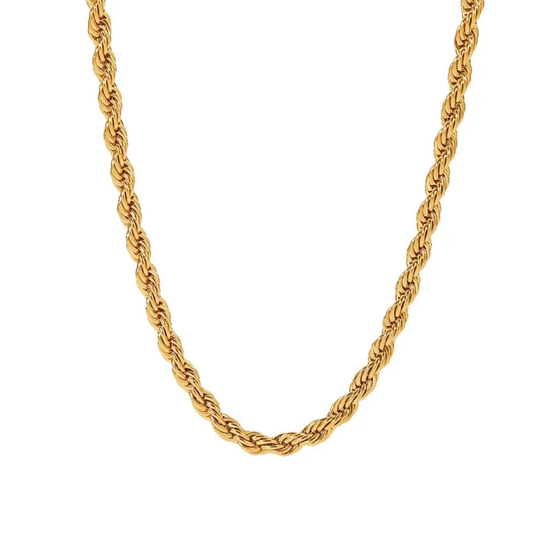 Colar Chunky Torcido 5mm Ouro 18k