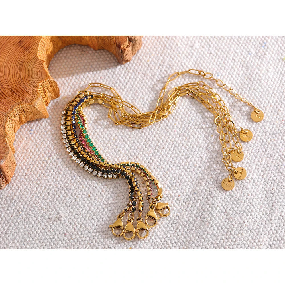 Pulseira Meio Corrente Meio Cravejada