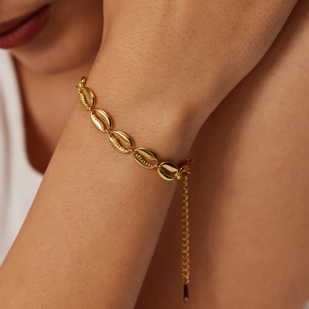 Pulseira Búzios Em Ouro 18k