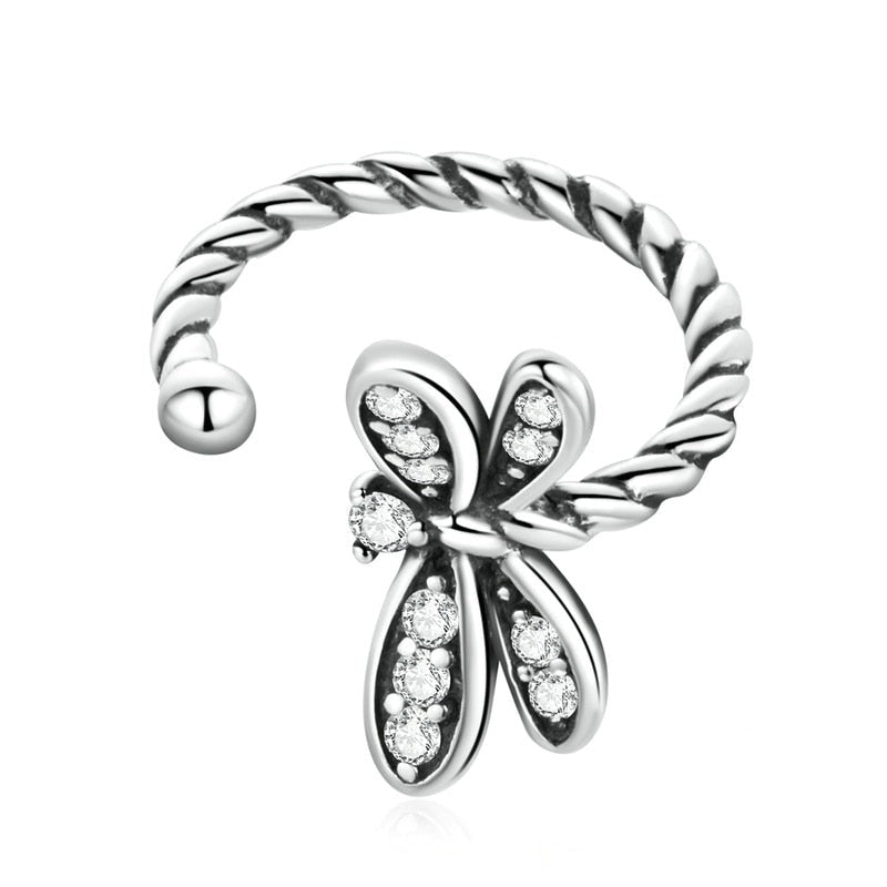 Brinco Libélula Ear Cuff em Prata 925