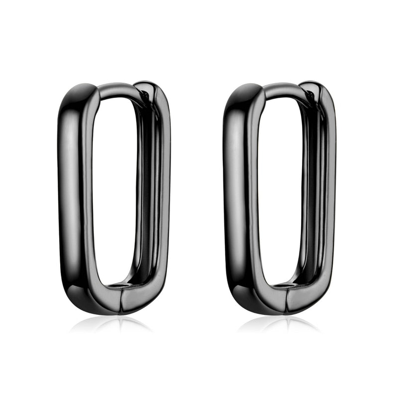 Brinco Argola Retangular em Prata 925